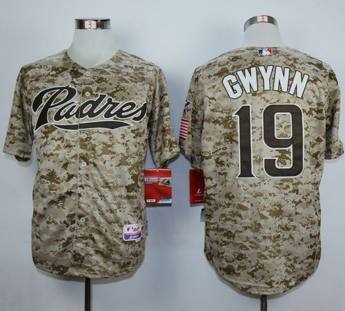Padres #19 Tony Gwynn Camo Alternate 2 Cool Base Stitched MLB Jersey - Click Image to Close